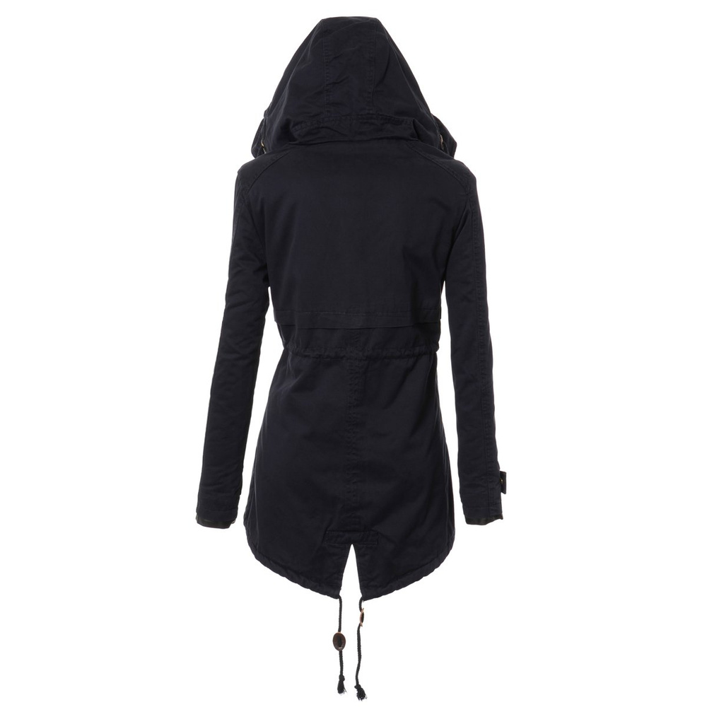 Damska Kurtka Parka Zimowa Futro Tina Granat