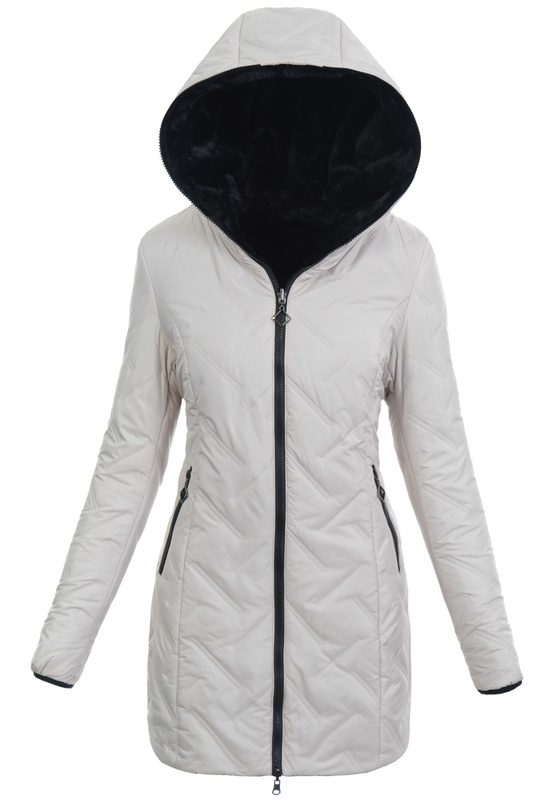 Damska Kurtka Dwustronna Zimowa Damiana Kremowa