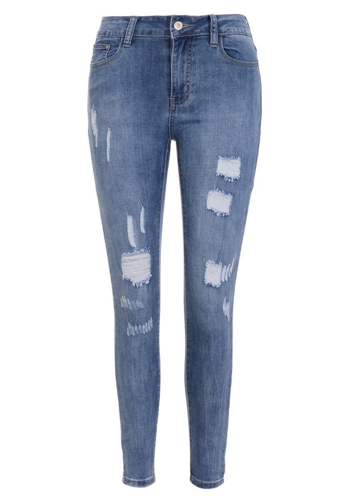 Damskie Spodnie Jeansowe Niebieskie