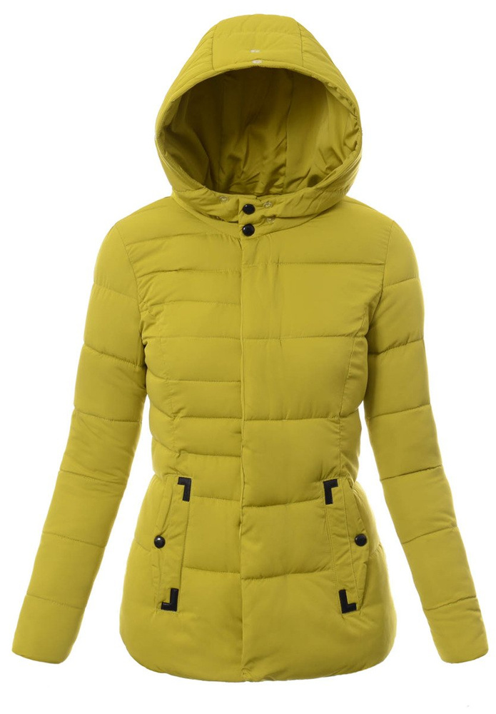 Damska Zimowa Kurtka Ortalionowa Żółta