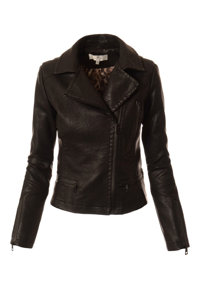 Damska Kurtka Skórzana Ramoneska Anabell Czarna