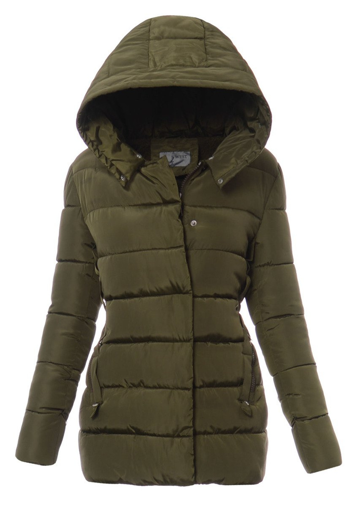 Damska Zimowa Kurtka Ortalionowa Zielona