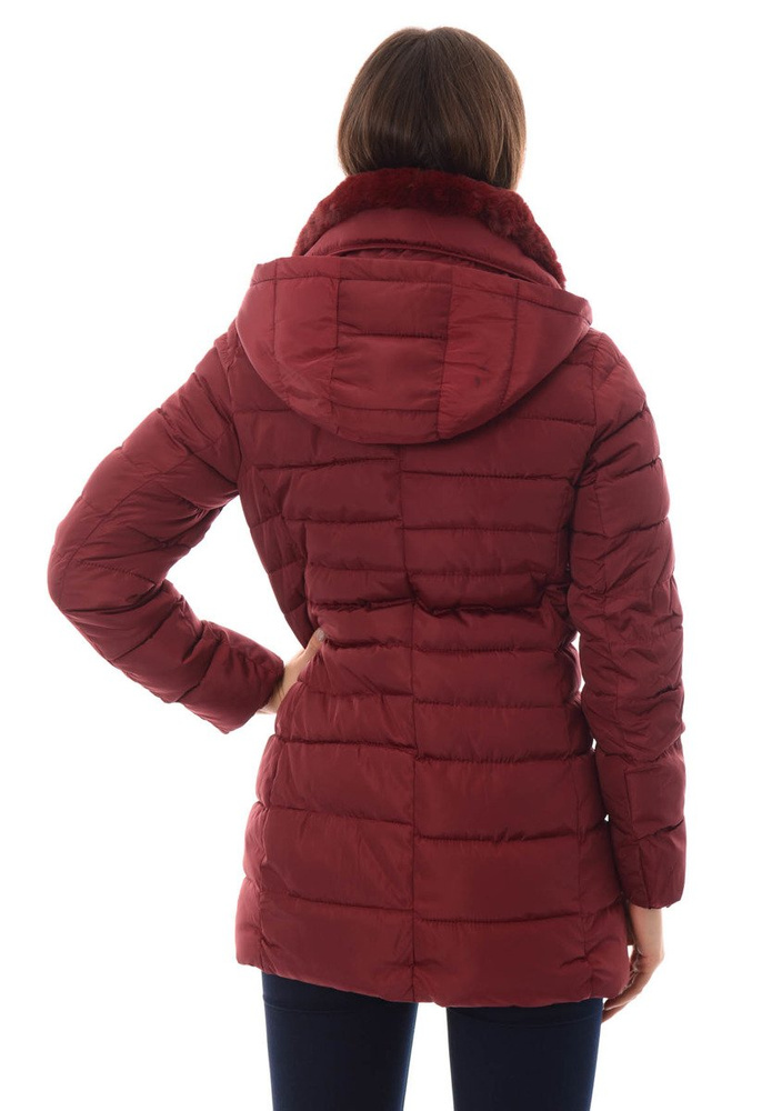 Damska Zimowa Kurtka Ortalionowa Żaneta Bordowa