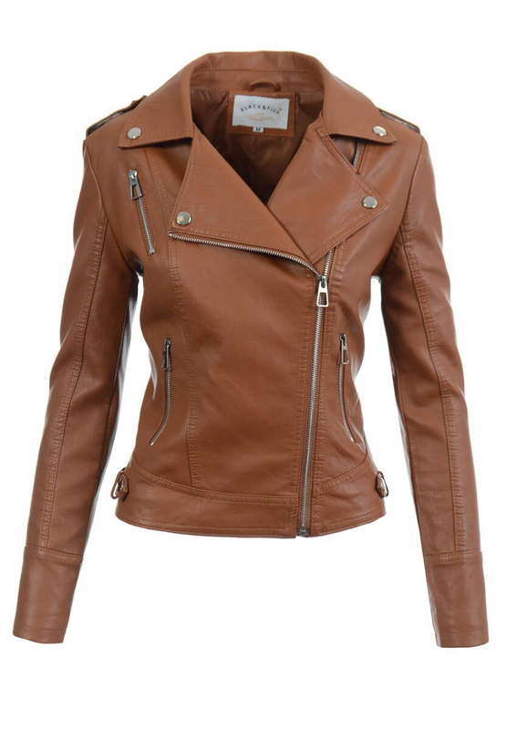 Damska Kurtka Ramoneska Inka Ceglana