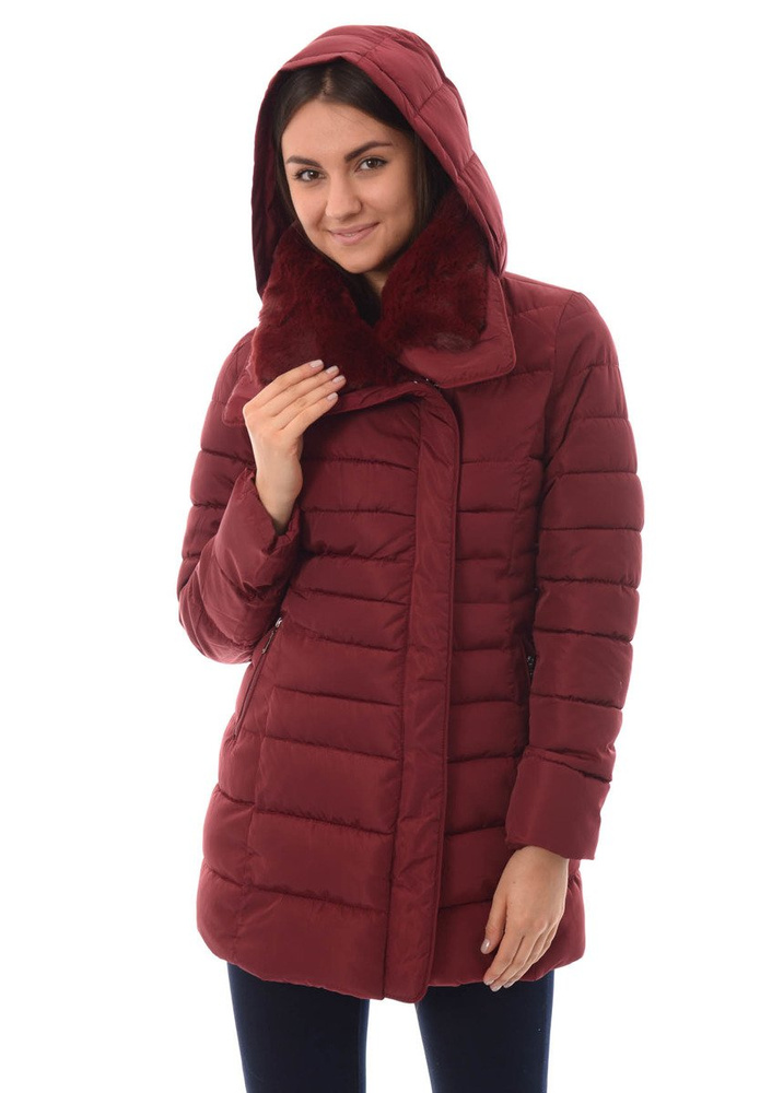 Damska Zimowa Kurtka Ortalionowa Żaneta Bordowa