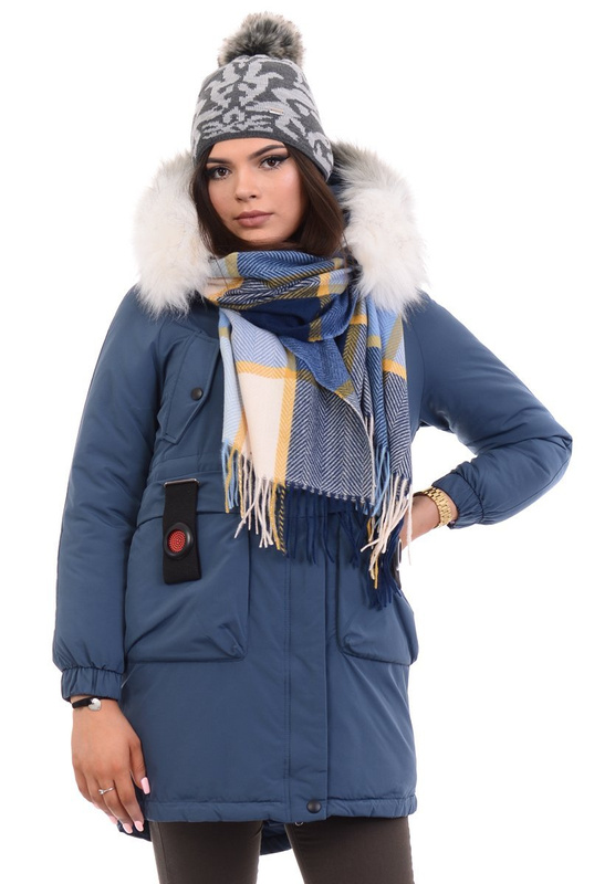 Szal Damski Żółto-Niebieski