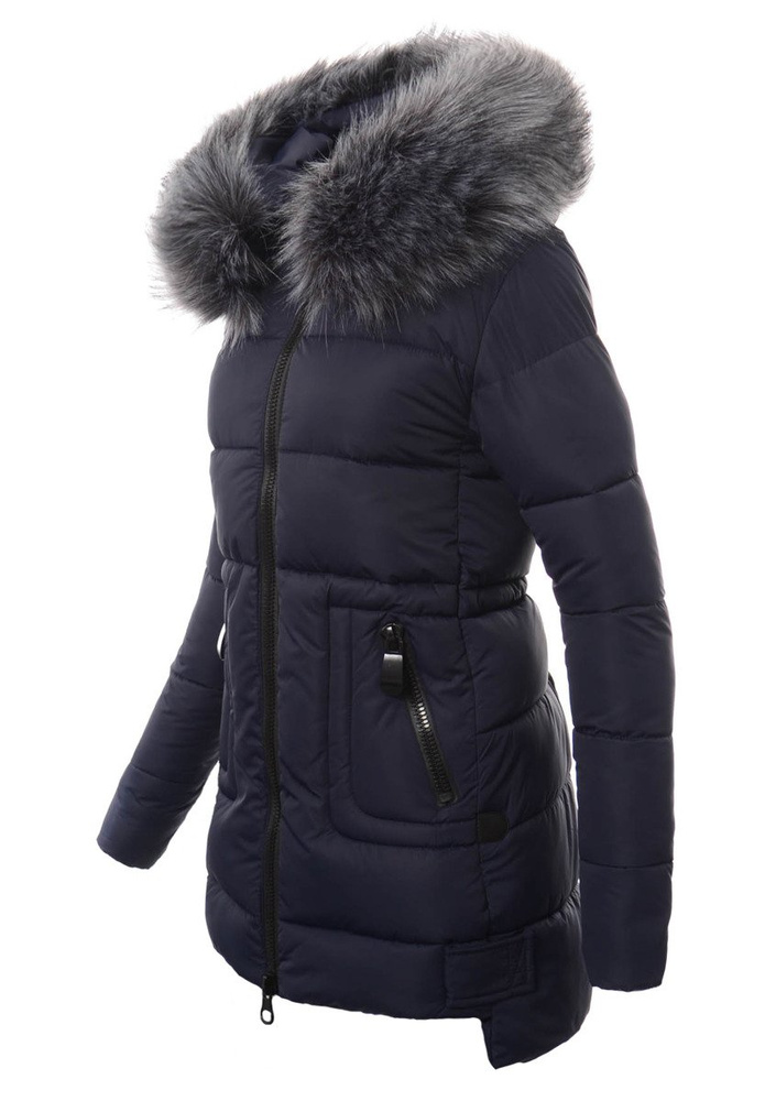 Damska Zimowa Ortalionowa Kurtka Granatowa