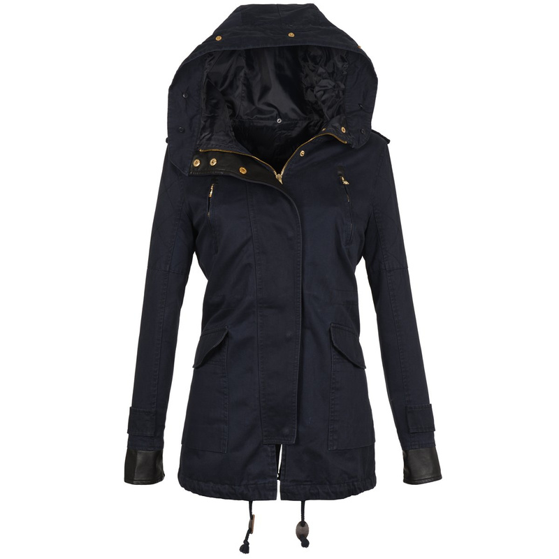 Damska Parka Kurtka Zimowa 2w1 Granat