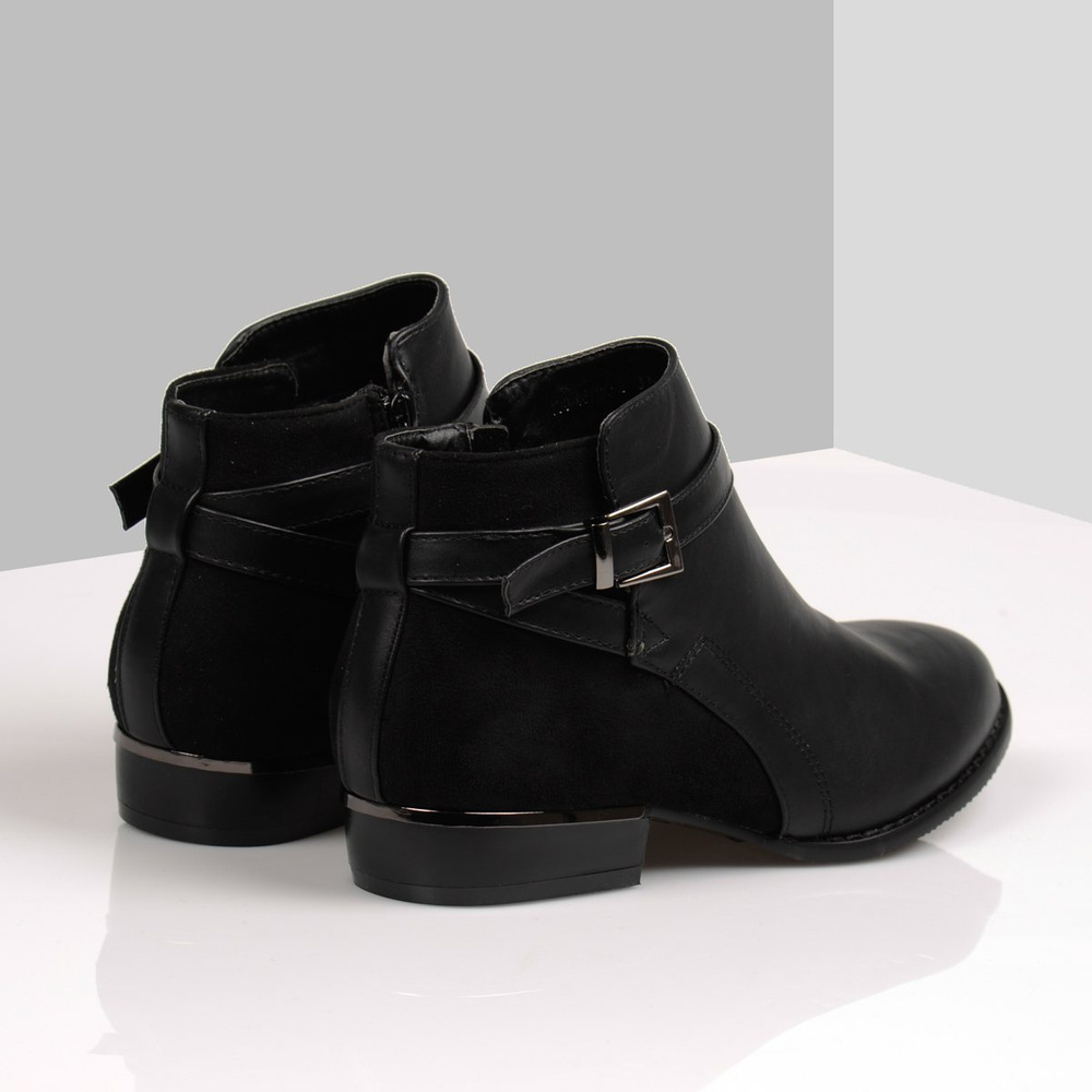 Botki Jazzówki Skóra Welur Zamek Black