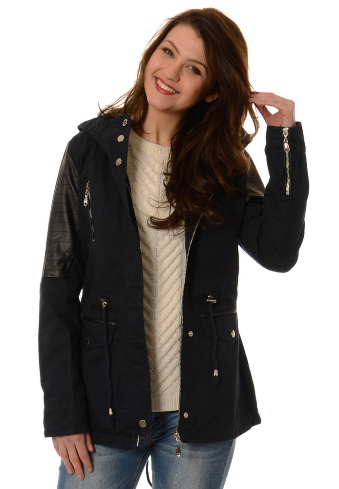 Damska Kurtka Parka Przejściowa Clarisse Granatowa