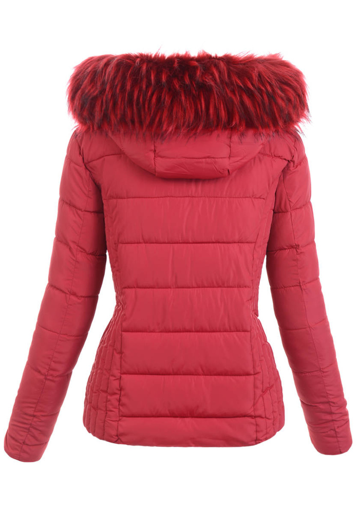 Damska Kurtka Zimowa Ortalionowa Bordowa