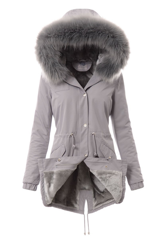 Damska Kurtka Parka Szara