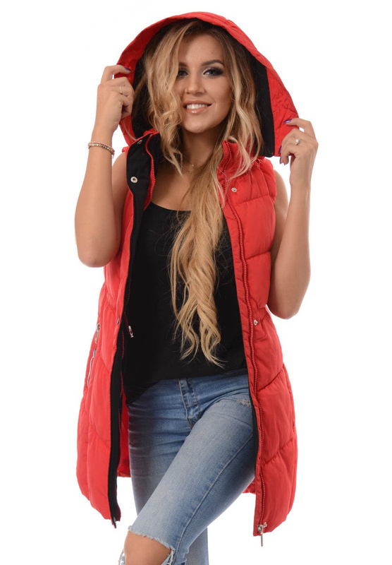 Damska Kamizelka Bezrękawnik Anna Czerwony
