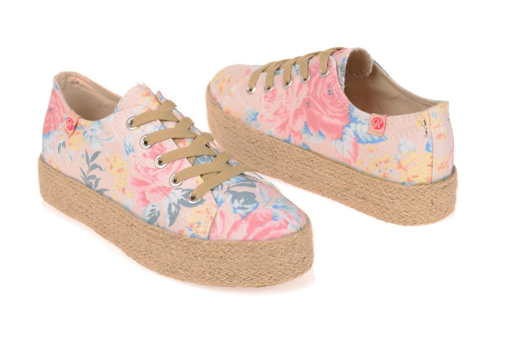 644 Trampki Creepersy Espadryle Kylie Kwieciste