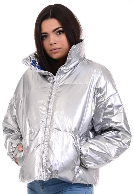 Damska Kurtka Oversize Courreges Srebrna