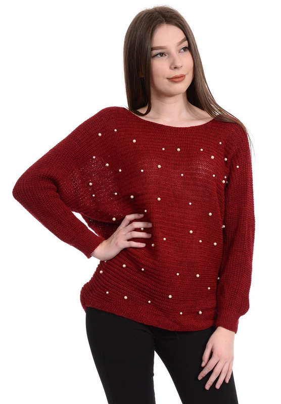 Damski Sweter Bordowy
