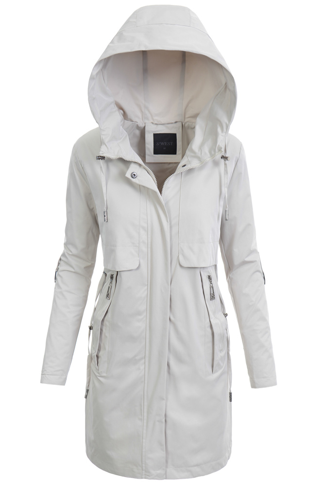 Damska Kurtka Parka Wiosenna Sofia Ecru