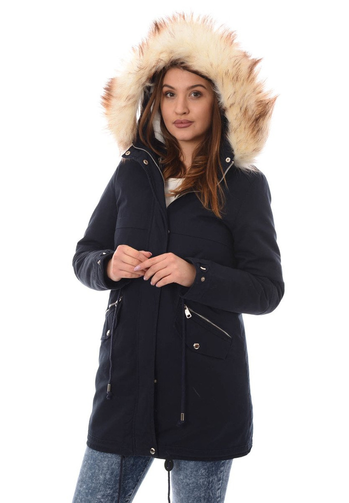 Damska Kurtka Parka Zimowa 2w1 Melka Granat