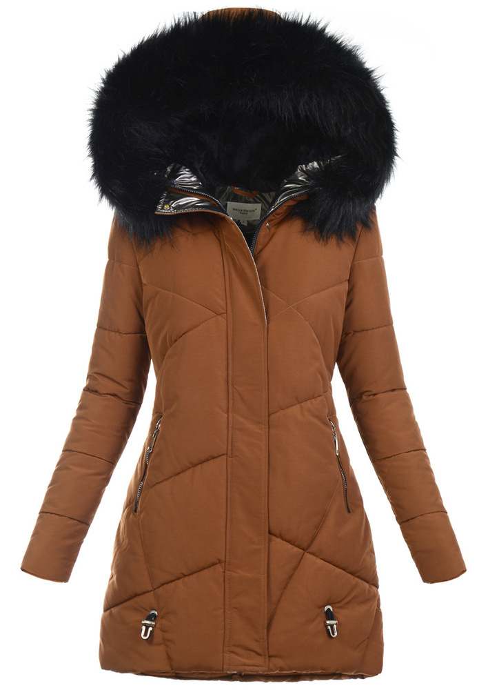 Damska Kurtka Pikowana Daga Brązowa