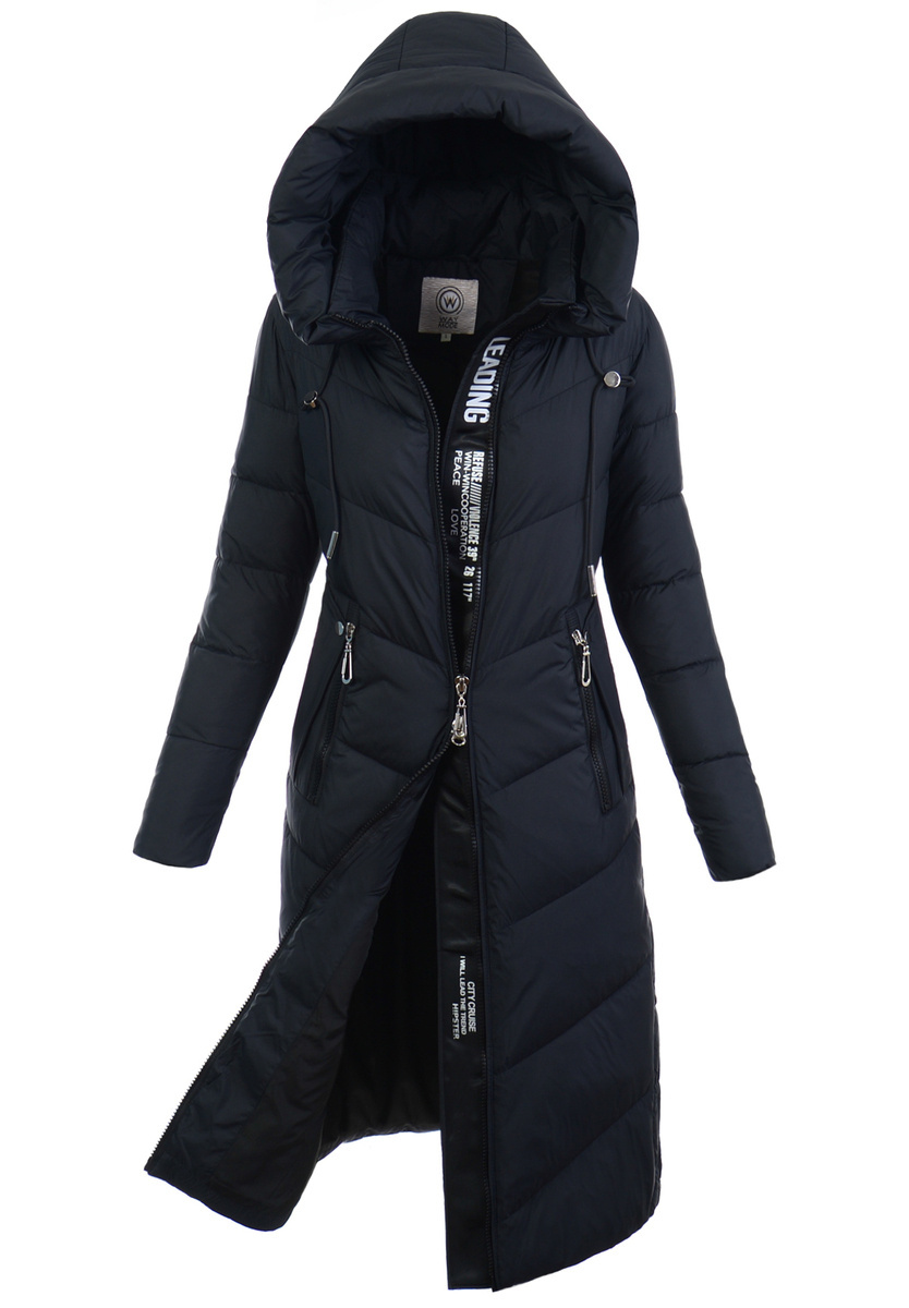 Damska Kurtka Ortalionowa Długa Kira Czarna Czarny - sklep