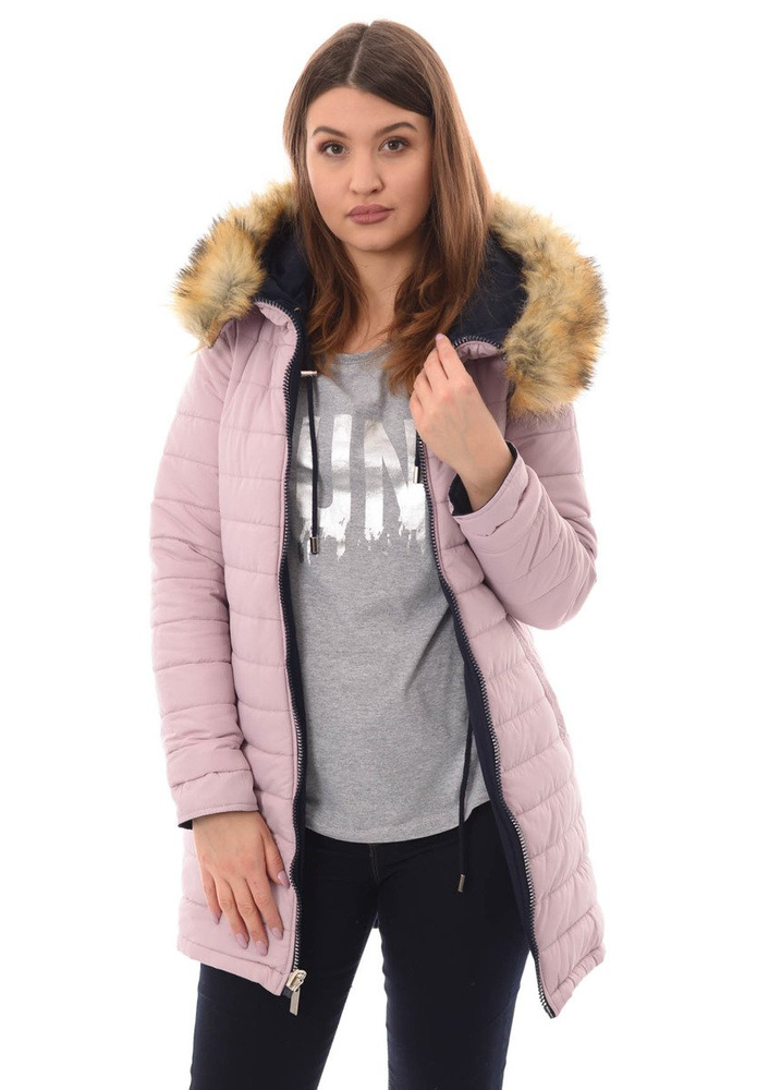 Damska Dwustronna Zimowa Kurtka Molly Granatowa