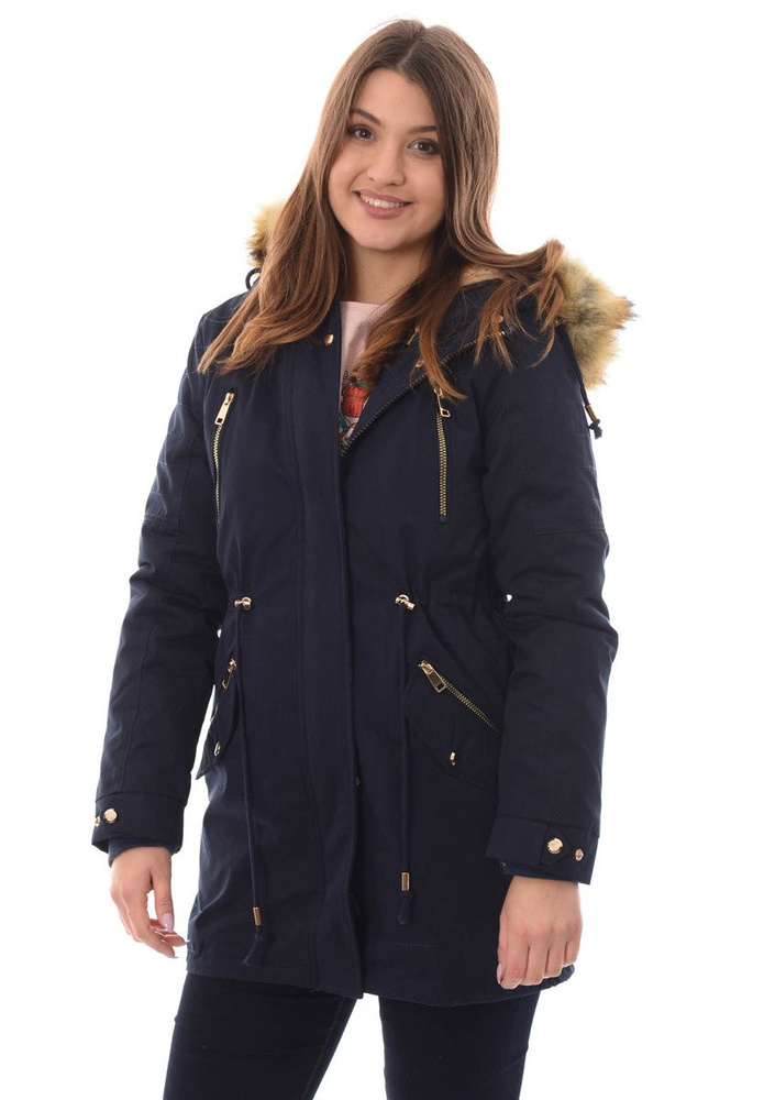 Damska Kurtka Parka Zimowa 2w1 Maryla Granatowa