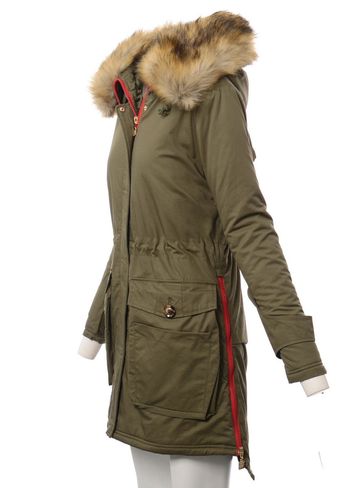 Damska Kurtka Parka Zimowa Zielona