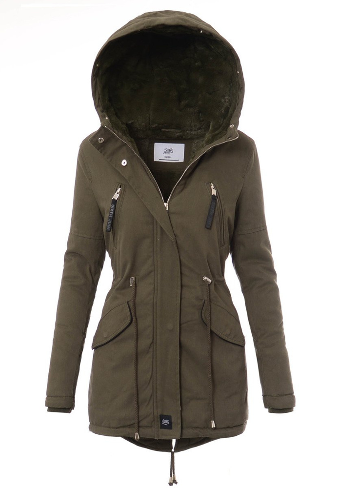 Kurtka Parka Aleksandra Zielona Z Zielonym Futrem