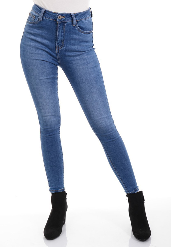 Damskie Spodnie Jeansowe Niebieskie