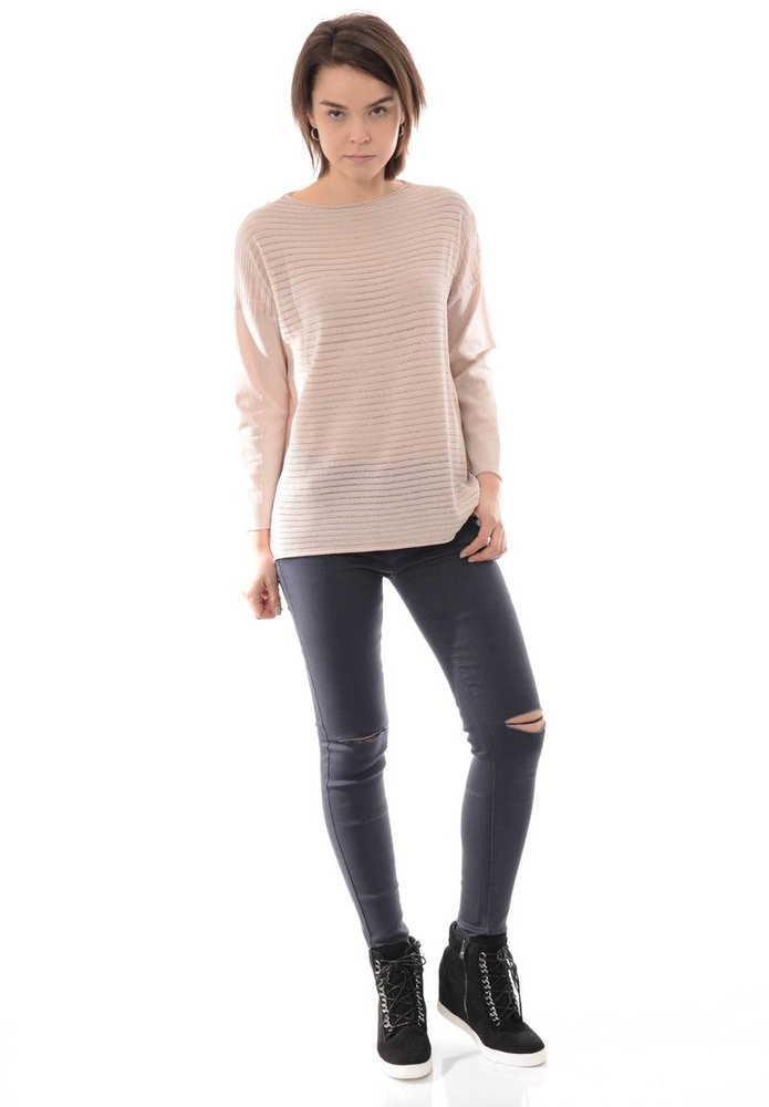 Damska Bluzka Sweterek Oversize Beżowa