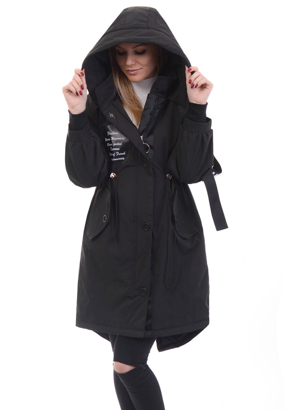 Kurtka Wiosenna Oversize Dejzi Czarna