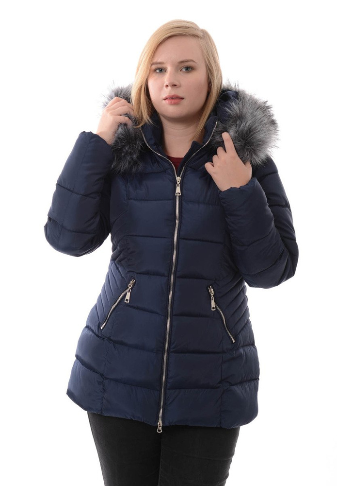 Damska Zimowa Ortalionowa Kurtka Granatowa