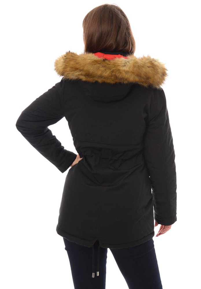 Damska Dwustronna Zimowa Kurtka Adriana Czarna