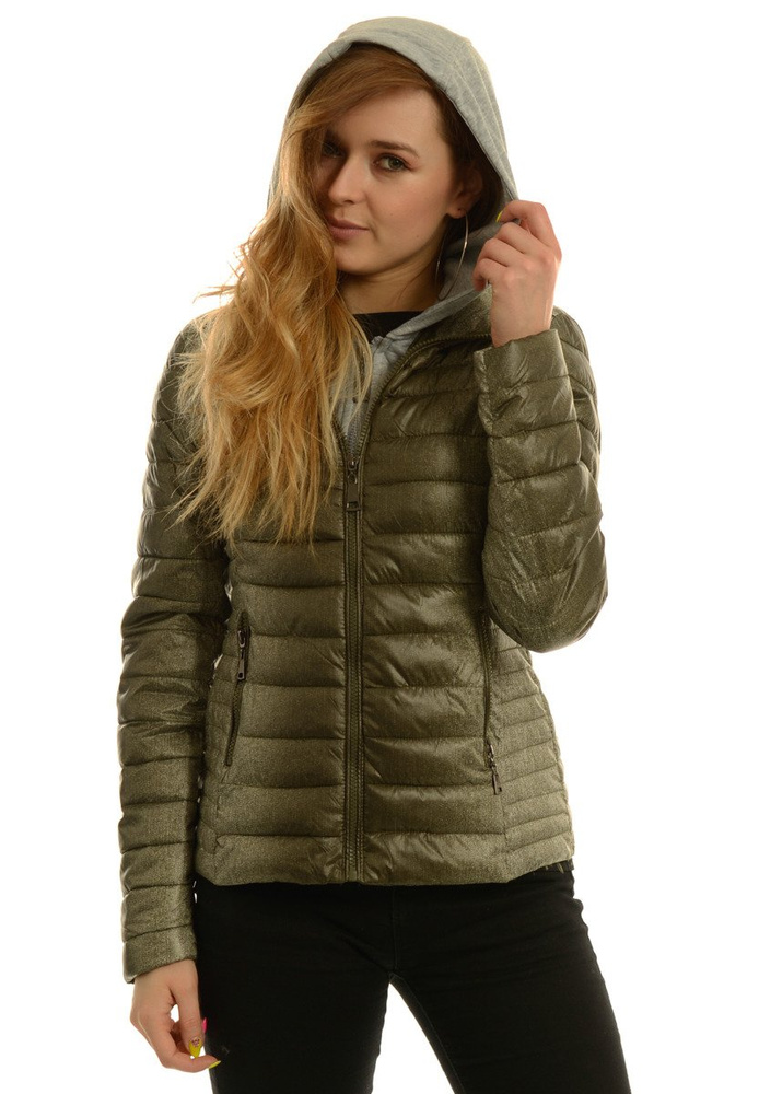 Damska Jesienna Wiosenna Kurtka Ortalionowa Elma Zielona