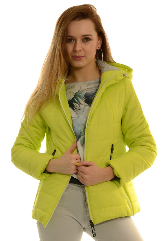 Damska Jesienna Wiosenna Kurtka Marieta Limonkowa