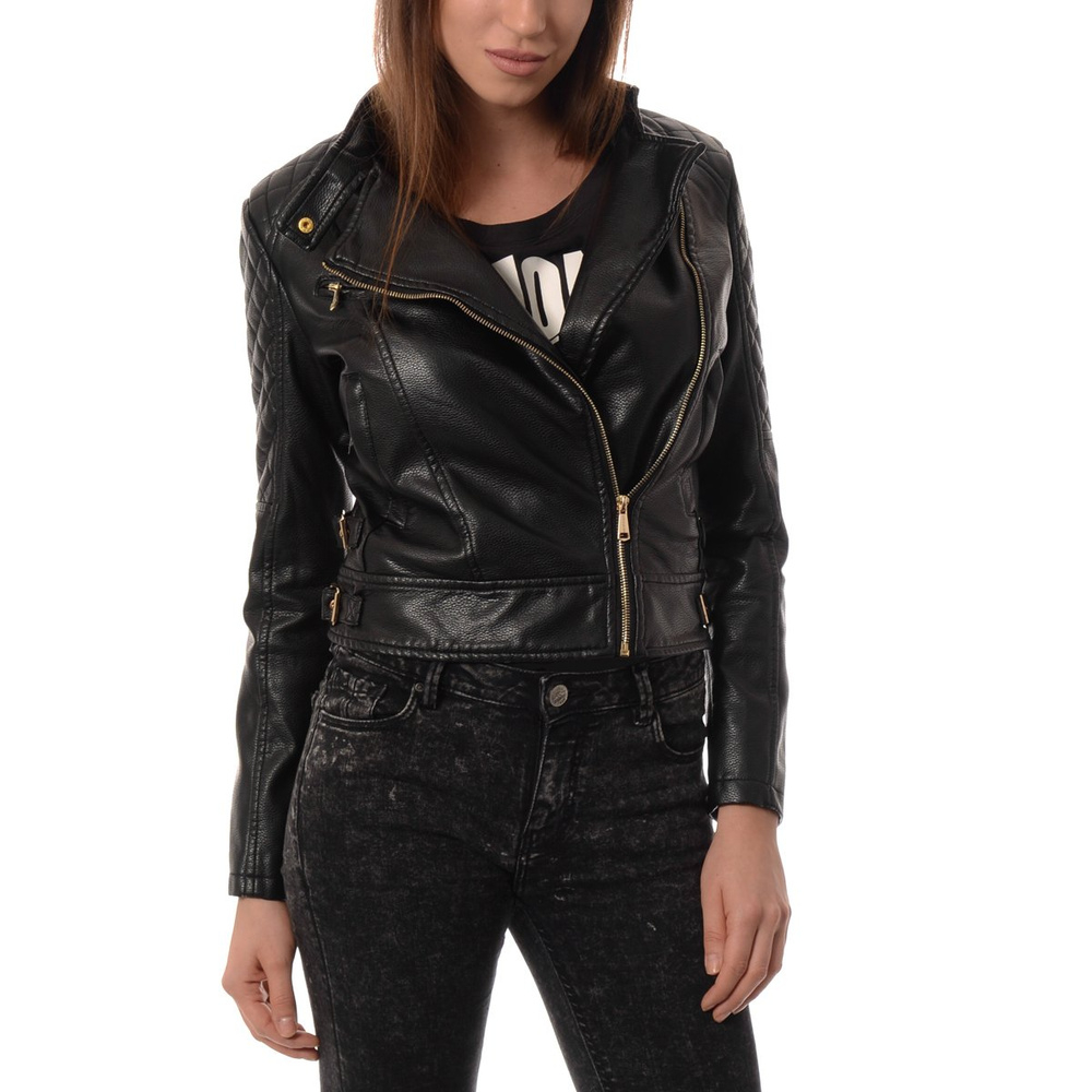 Damska Skórzana Kurtka Ramoneska Beti Czarna