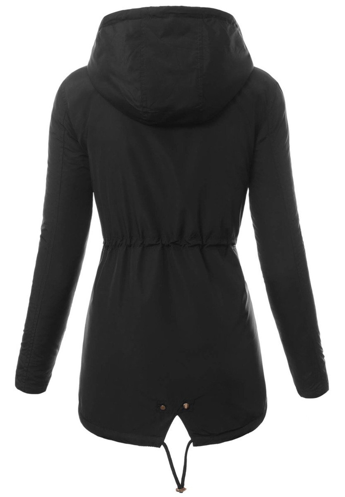 Damska Kurtka Parka Ortalionowa Wiosenna Ania Czarna