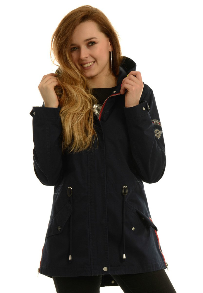 Damska Kurtka Parka Wiosenna Nataly Granatowa