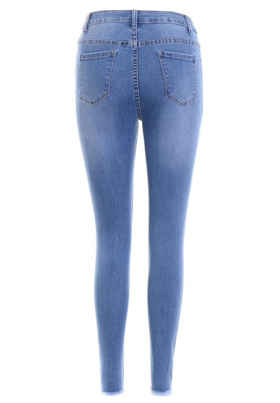 Damskie Spodnie Jeansowe Niebieskie