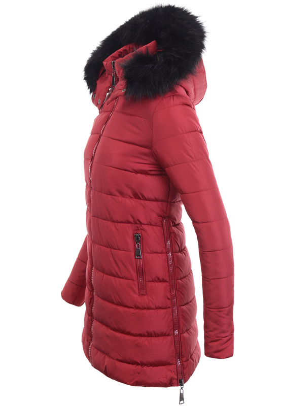 Damska Kurtka Zimowa Ortalionowa Florentyna Bordowa
