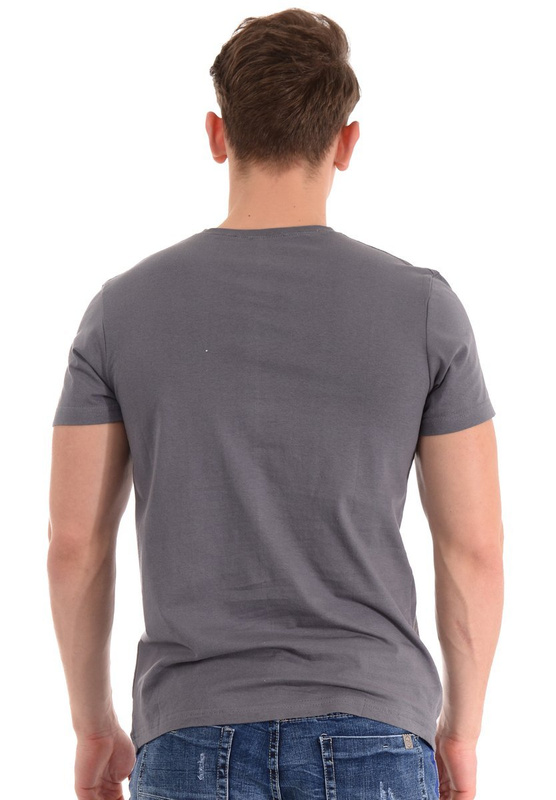 Męska Koszulka T-Shirt Nadruk Szara