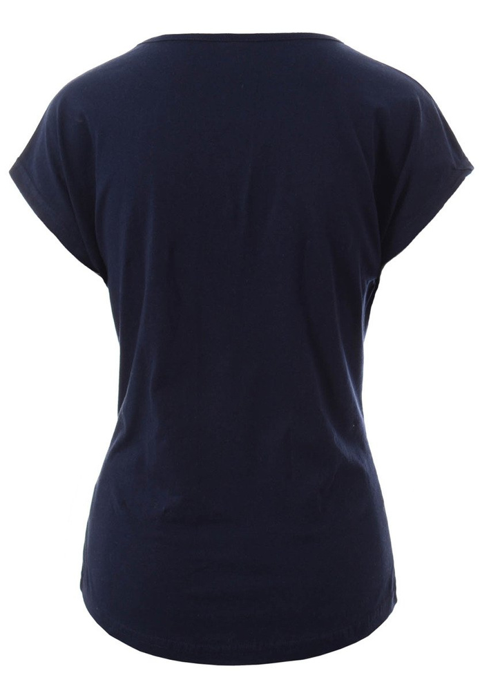Damska Koszulka Krótki Rękaw Nadruk Zegar Granatowa