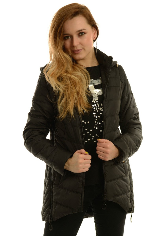 Damska Jesienna Wiosenna Kurtka / Bezrękawnik 2w1 Czarna