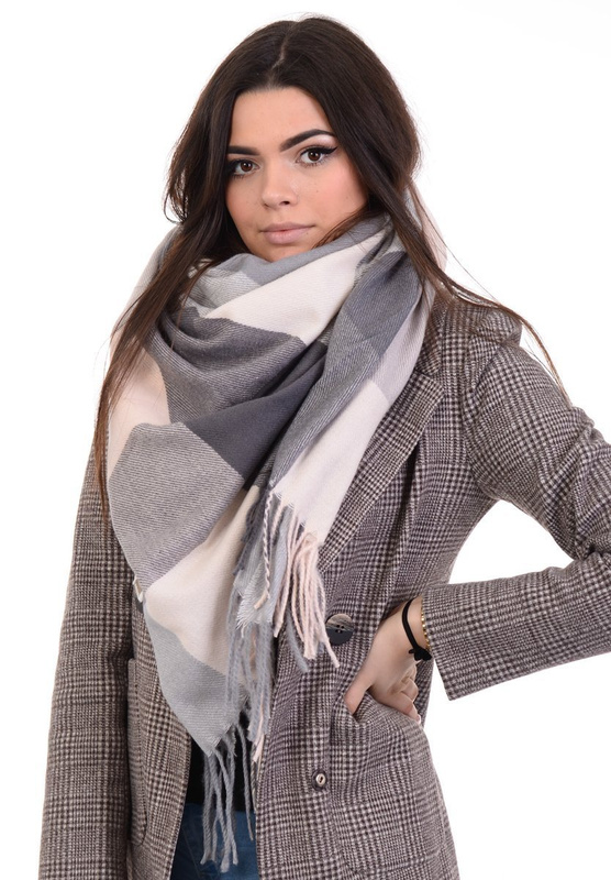 Chusta Damska Różowo-Szara