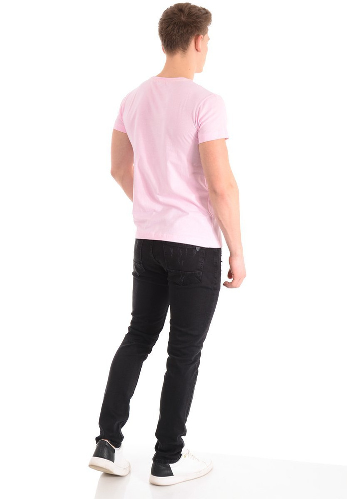 Męska Koszulka T-Shirt Nadruk Różowa