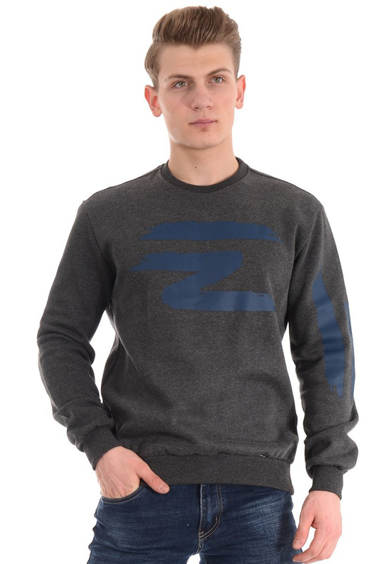 Męska Bluza Bez  Kaptura Szara