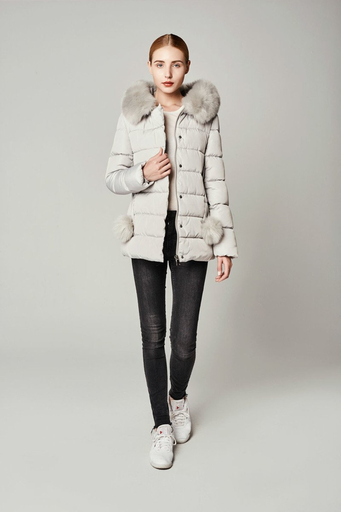 Damska Zimowa Kurtka Ortalionowa Szara