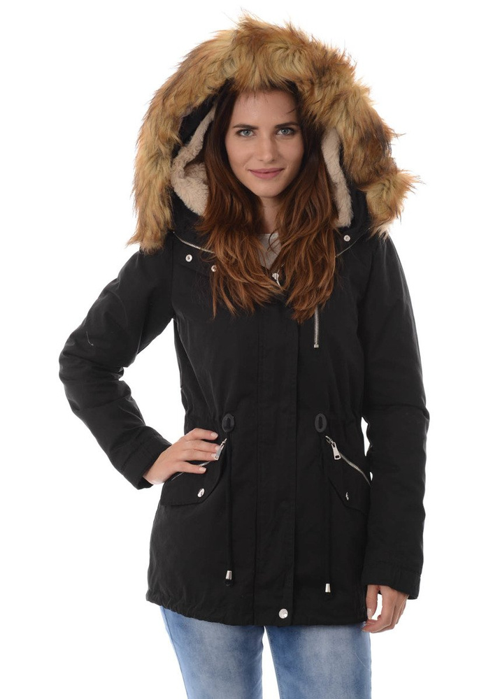 Damska Kurtka Parka Zimowa 2w1 Oktawia Czarna