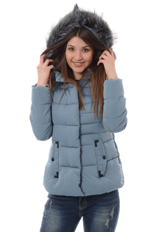 Damska Zimowa Kurtka Ortalionowa Błękit
