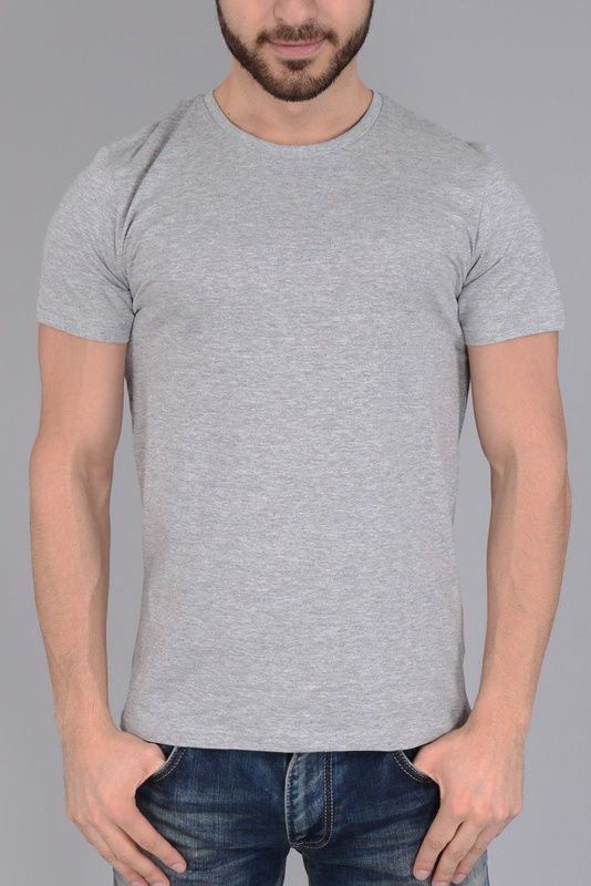 Męska Koszulka T-shirt Basic Gładka Szara